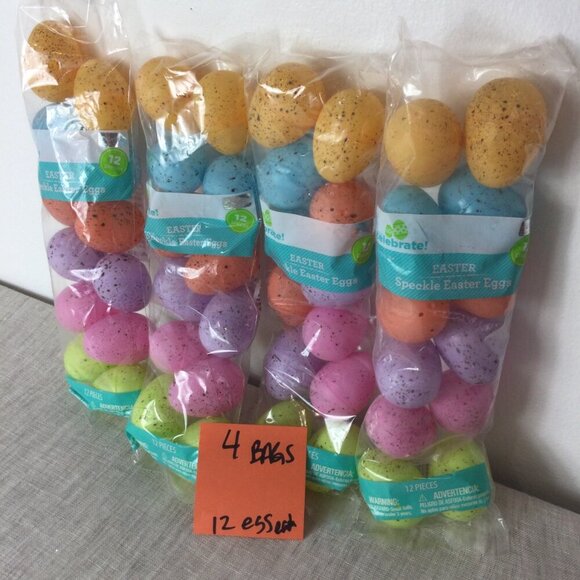 Lot of 4 Way to Celebrate Multicolor Speckle Fillable Easter Eggs 12 Count Each - Picture 2 of 6